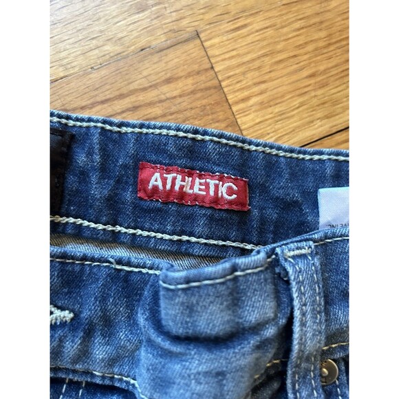 Ecko Unltd Stretchy Athletic Men Size 40 (Measure 40x34) Dark Denim Faded Jeans - Picture 4 of 9